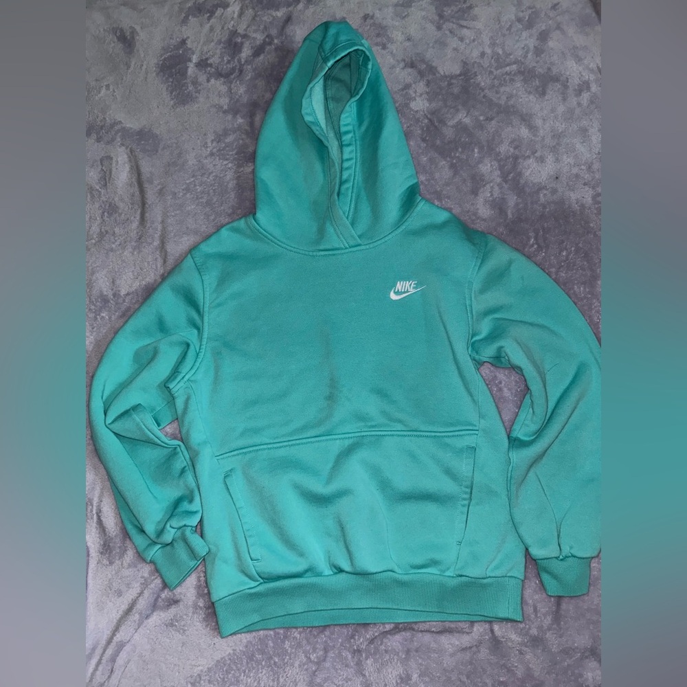 nike turquoise pullover club fleece hoodie